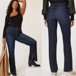 Anthropologie | Pilcro The Split Straight Jeans Denim Dark Stretch New 25 Waist